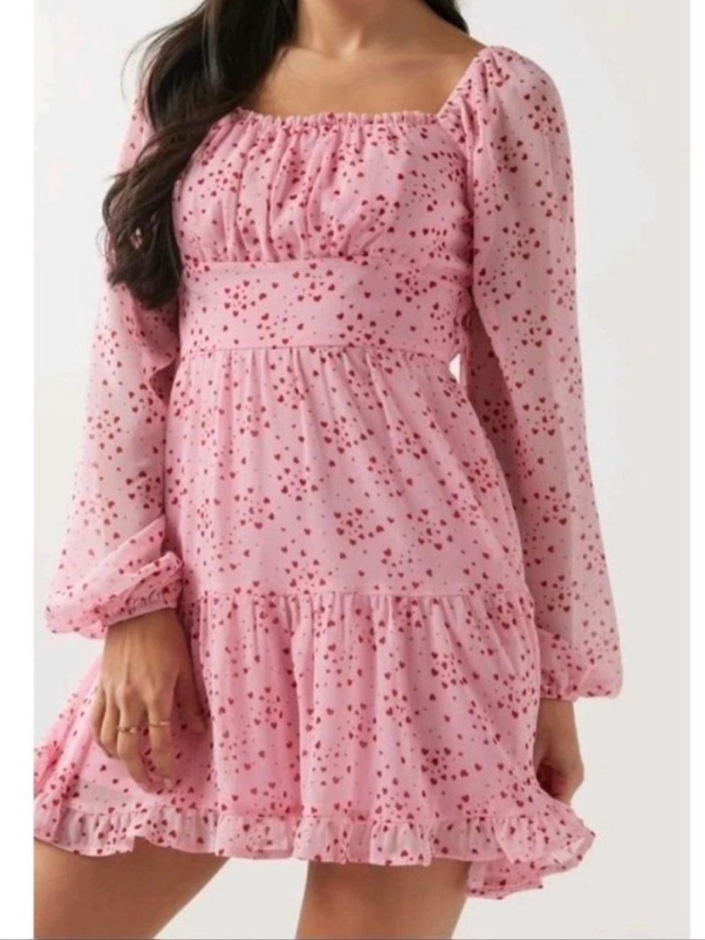 Mi Ami Pink & Red Heart Mini Dress- NEW WITH TAGS